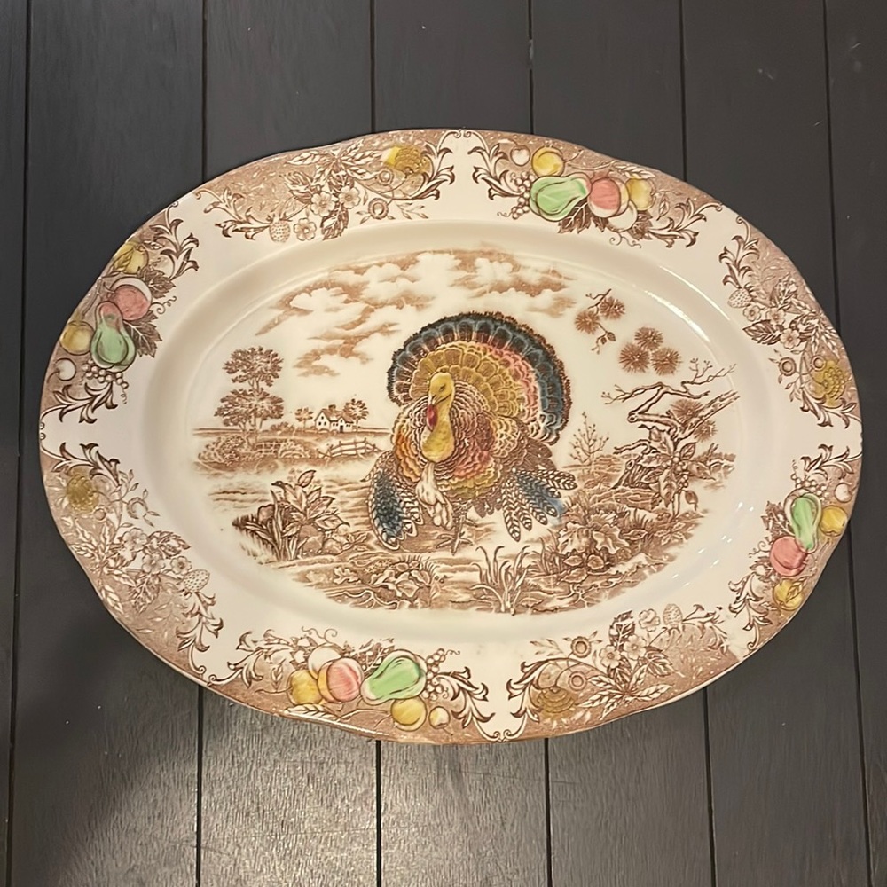 Vintage Japanese Multi-colored Holiday Dish